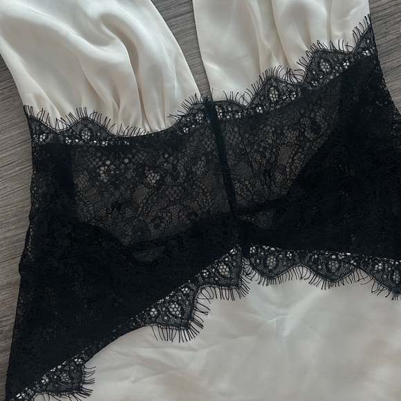 Meshki Lace And Satin Mini Dress - Black/Ivory - Picture 7 of 8